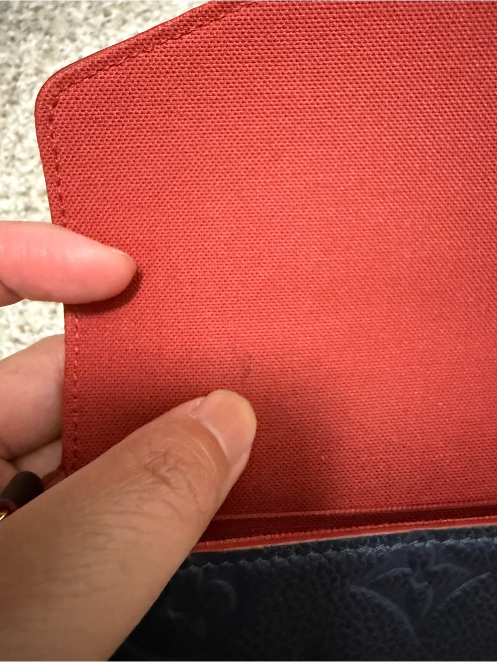 Louis Vuitton Felicie Pochette in (Marine Rouge) Monogram Empreinte leather. - Picture 10 of 16